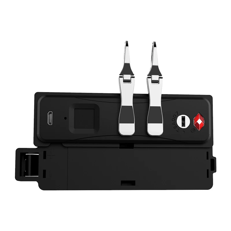 Embedded TSA  Intelligent  Fingerprint Lock Accessories for Suitcase Luggage Finger Code Lock Built in Battery Zipper Puller Set