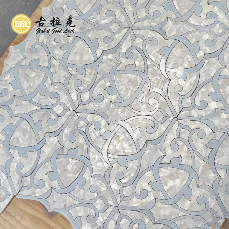 Century White Marble Mix Shell Mosaic Tile Wall Floor Kitchen Backsplash Tile Mosaic for Bathrooms manufacture