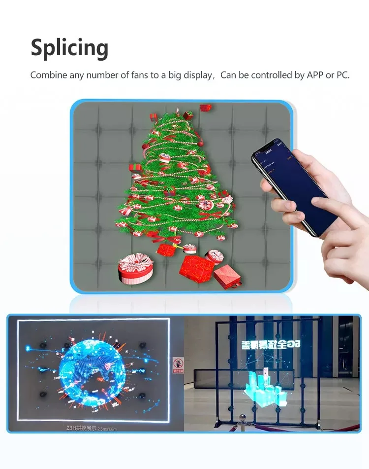 Advertising Equipment 65cm 3D Hologram Display Projector Fan