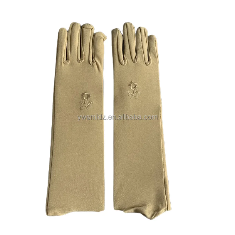 2023 Hot Selling New Design Muslim Lady Full Finger Gloves Rose