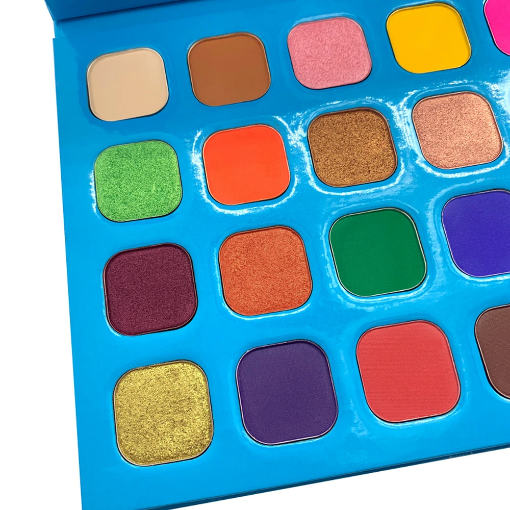 24 цвета морской узор синяя сковорода матовое стекло с перламутровым эффектом Палетка теней для век частная метка макияж палитра