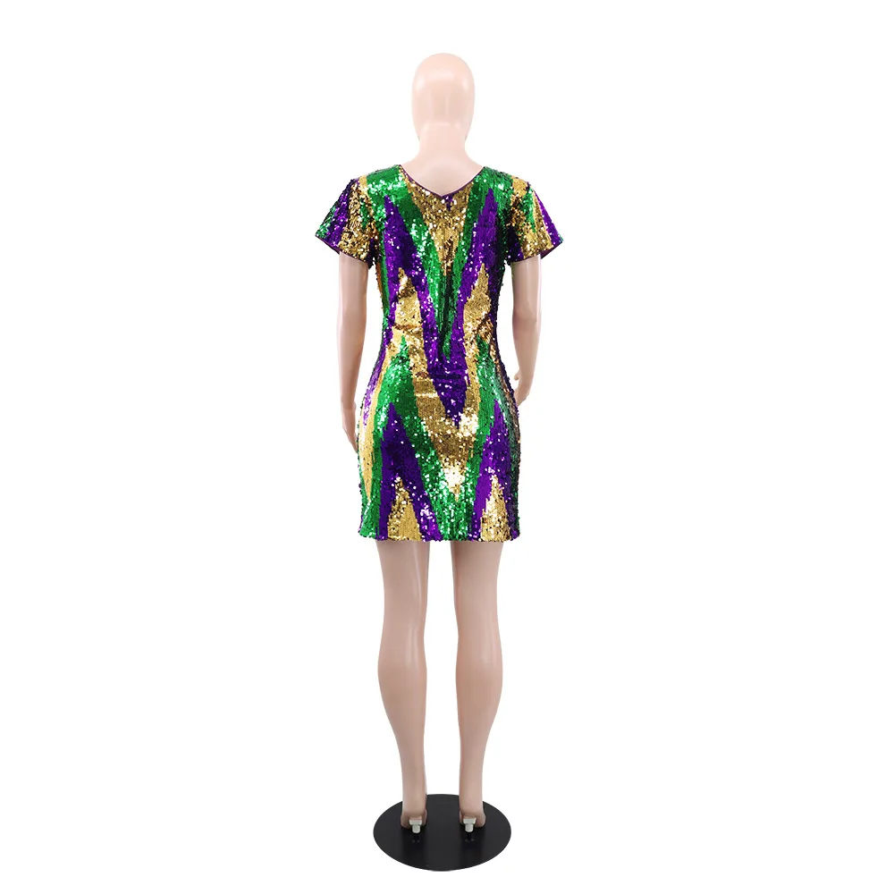 purple green and gold sequin dress Jovani 47793 Deep V Purple Sequin Gown with Side Cutouts Purple / 0