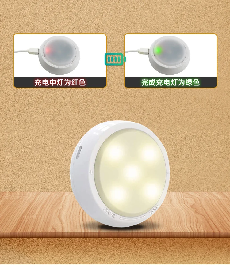 Led Under Cabinet Nightlights Rechargeable Battery Usb Interior Hotel Bar Shop Showcase RGBW Closet Magnetic Led Night Lamps