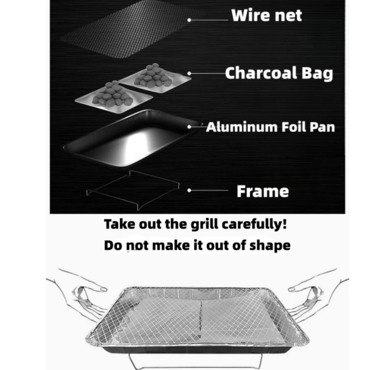 One Time Use Outdoor Camping Barbecue Charcoal Instant Grill Instant BBQ Disposable Grill