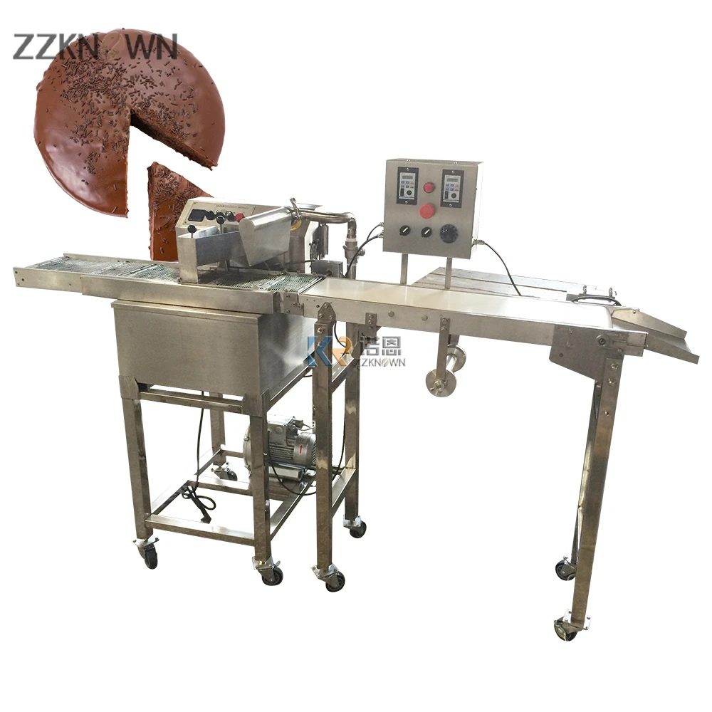 8 кг автоматическая машина для нанесения шоколадного покрытия печенья коммерческая с конвейером