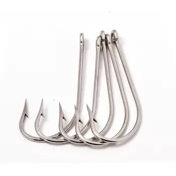 CHEERY 100% Stainless Steel O'shaughnessy 8-8/0# Long Shank Barbed Circle Hooks 34007SS for Saltwater and Fly Fishing – Hooks – view 4