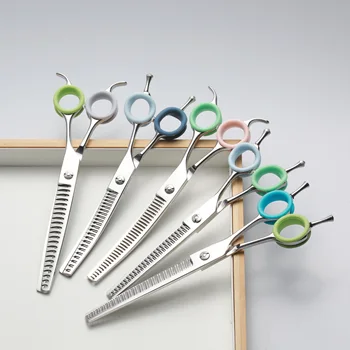 Professional Stainless Steel Pet Scissors 440c Steel for Thinning and Diluting Pet Grooming Tools
