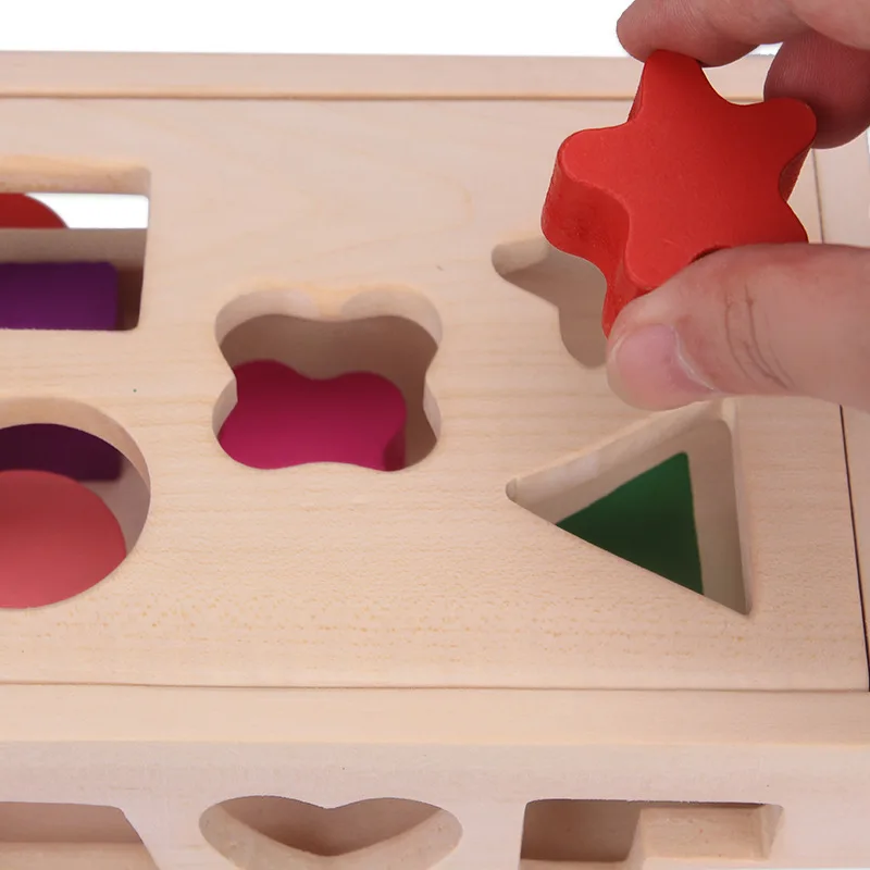 Montessori Wooden Shape Puzzle Sorting Toy Shape Sorter Car Toy Wooden Pull Push Car Educational Toys for Toddlers Kids Gift