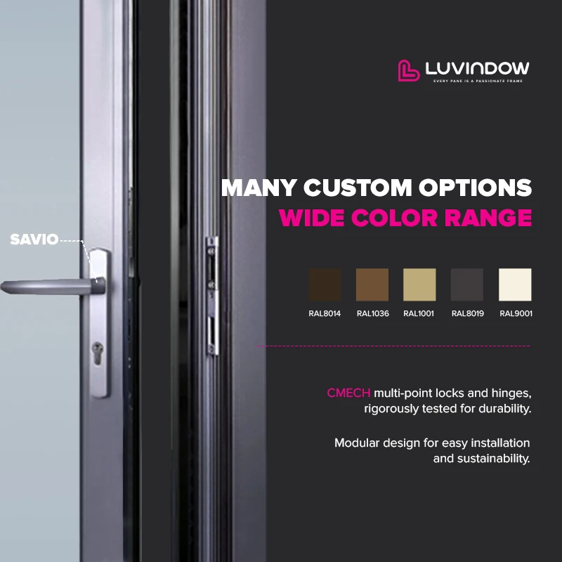 Modern Design Multi-Panel Tempered Glass Folding Door Powder Coated Aluminum Patio Sliding Door Soundproof Thermal Break Feature
