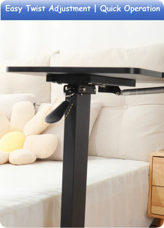 Foldable and Height Adjustable Overbed Table with Locking Wheels for Hospital, Home, Office Use factory