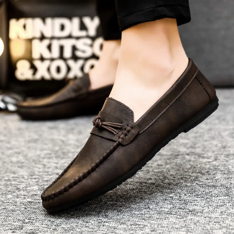 Zapatos de conducción clásicos para hombre, mocasines de vestir