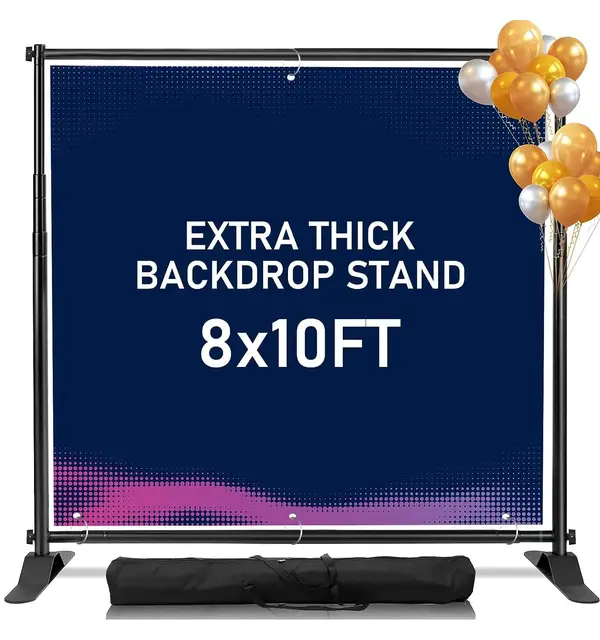 Adjustable 5x7-8x10FT Heavy Duty Thickened Backdrop Banner Stand Professional Step and Repeat Photography Background Stand