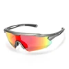 Gunmetal gray frame + blue red lens