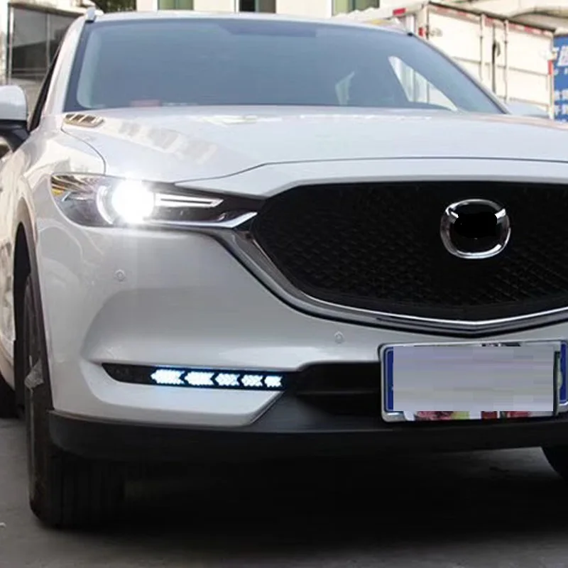LED White DRL Daytime Running Light Amber Turn Signal Fog Lamp for Mazda CX-5 CX5  Cx-8  Cx8 2018 2019 2020 2021