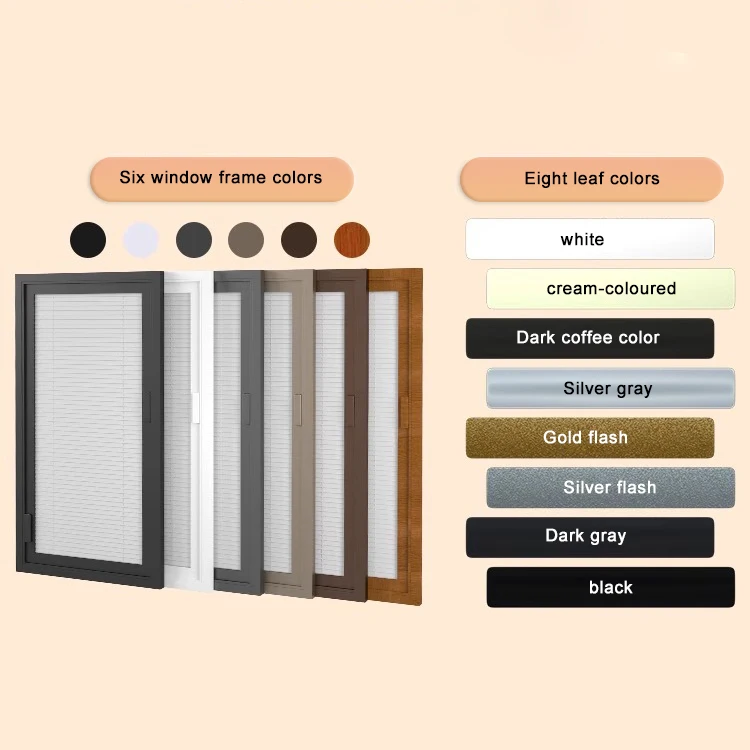 Magnetic Control Built-In Blinds Between Glass Shutter Window Blinds for Oriel Windows