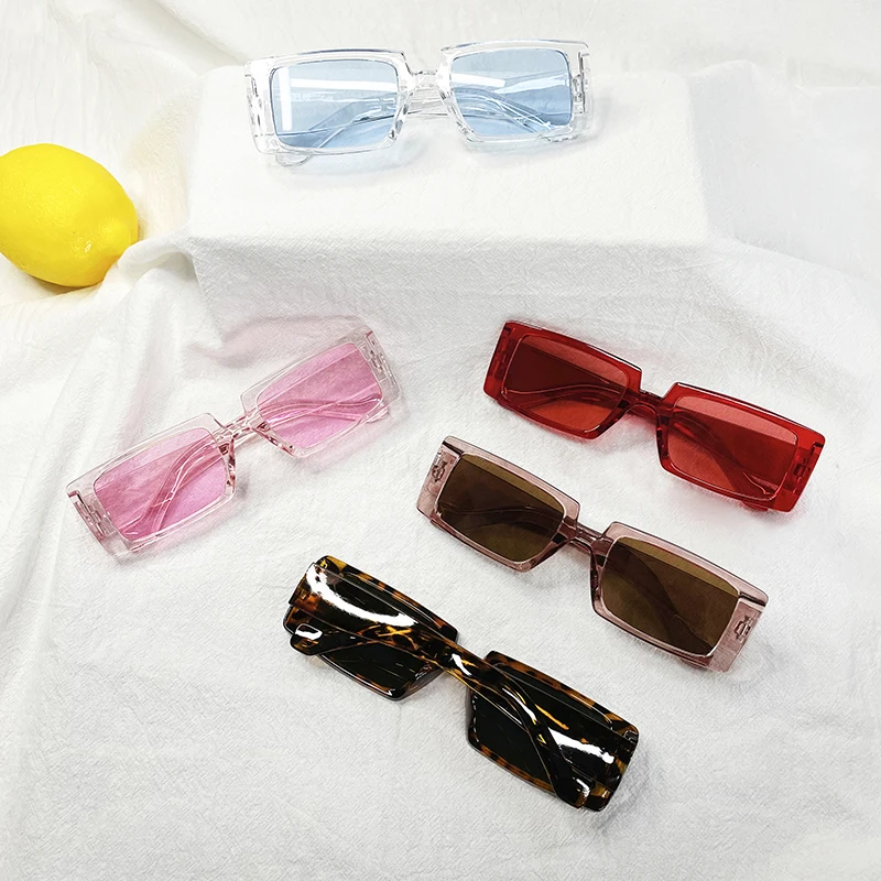 Оригинальные ретро модные Уникальные Широкие дужки унисекс квадратные ПК контрастная оправа солнцезащитные очки конфетных цветов Солнцезащитные очки с футляром