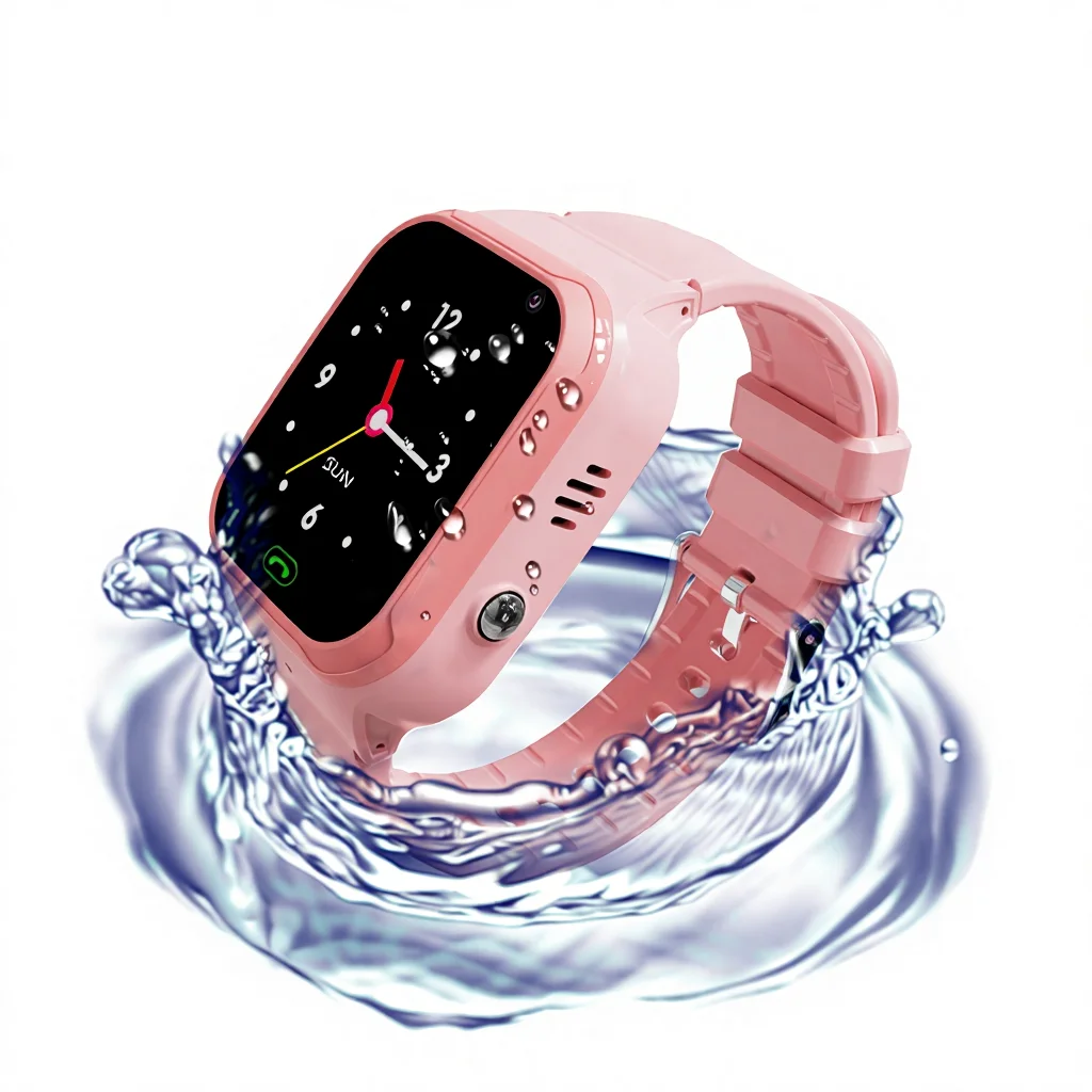 Cross-Border Children's Square Smart Watch Silicone Band Positioning Video Call Waterproof All-Network Compatible Student