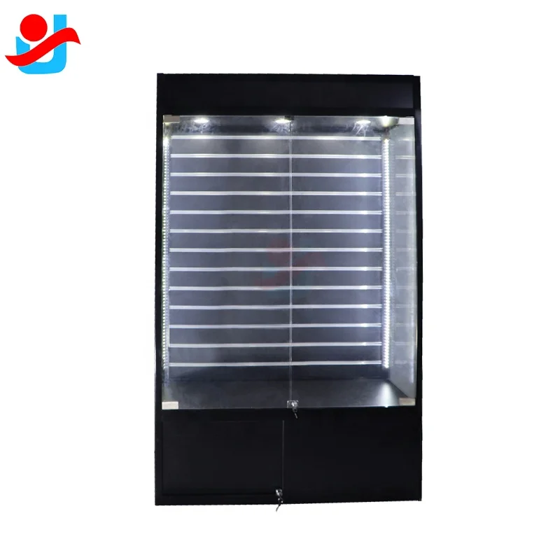 Slat Wall Design Smoke Shop Display Cases Aluminium Cabinet with Glass for Jewelry Store Display Elegant Perfume Shop Interior