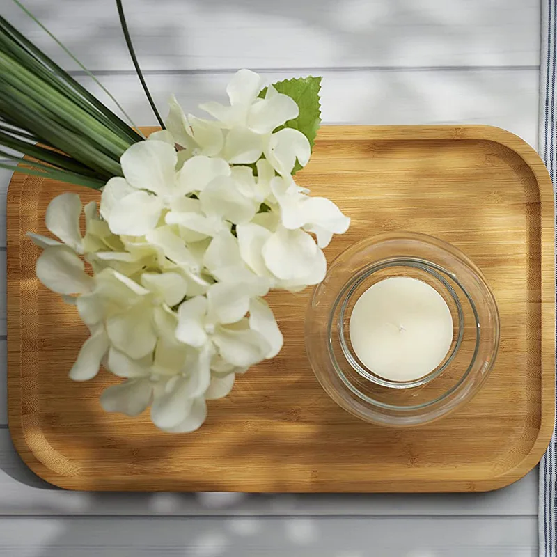 Rectangle Bamboo Plates Set Serving Tray Fruit Platters Serving Tray Bamboo