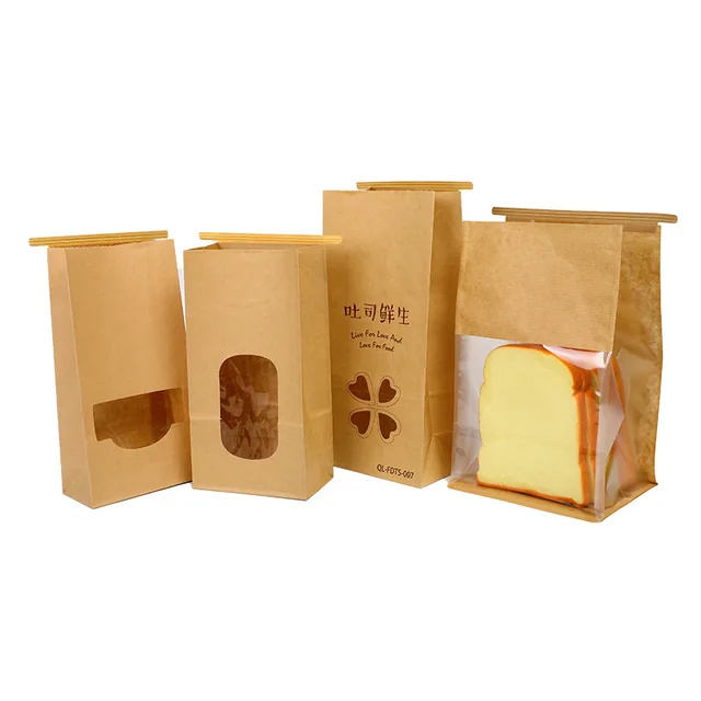 most popularhot sale high qualityWindow cover bread bagBread cake oil-proof paper bag baking bag customization