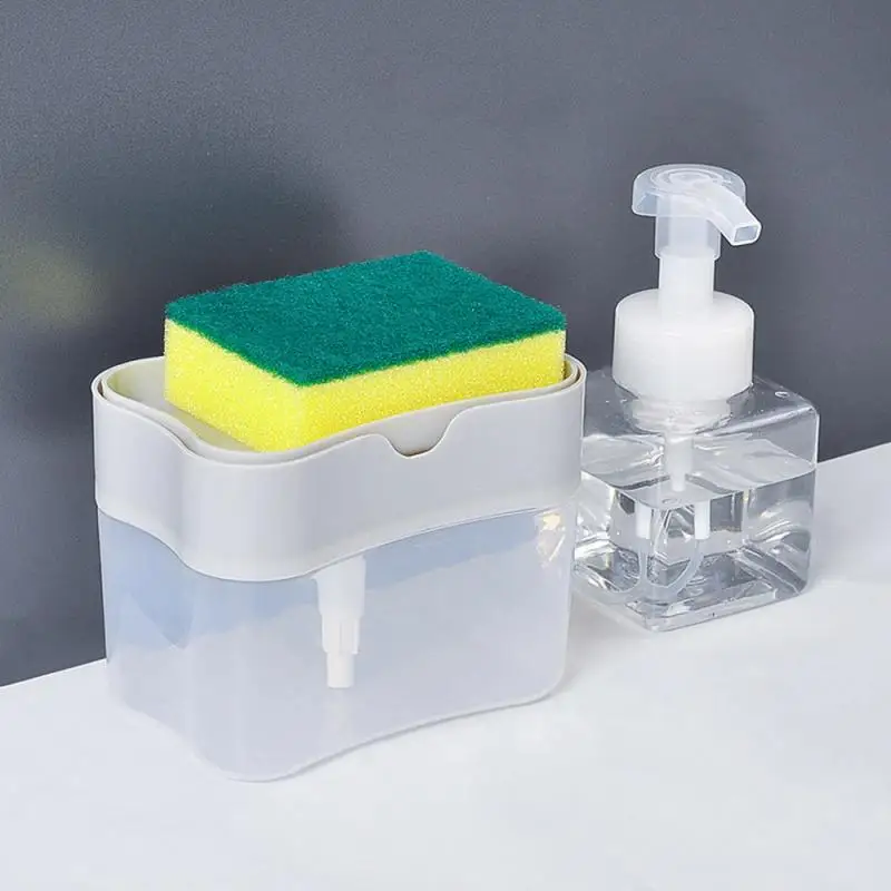 Dishwashing Liquid Dispenser Press Soap Dispenser Sink Sponge Holder Sponge  Soap