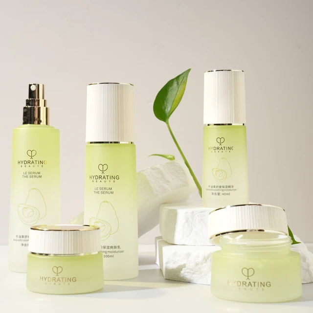 Luxury Eco-friendly 30g 50g 40ml 100ml 120ml Cosmetic Packaging Set Skincare Cream/lotion Glass Bottle With Pump