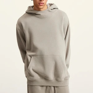 High Quality Customized Unisex Oversized Fit French Terry Hoodies Pullover Men Solid Color Heavyweight Cotton Basic Blank Hoodie