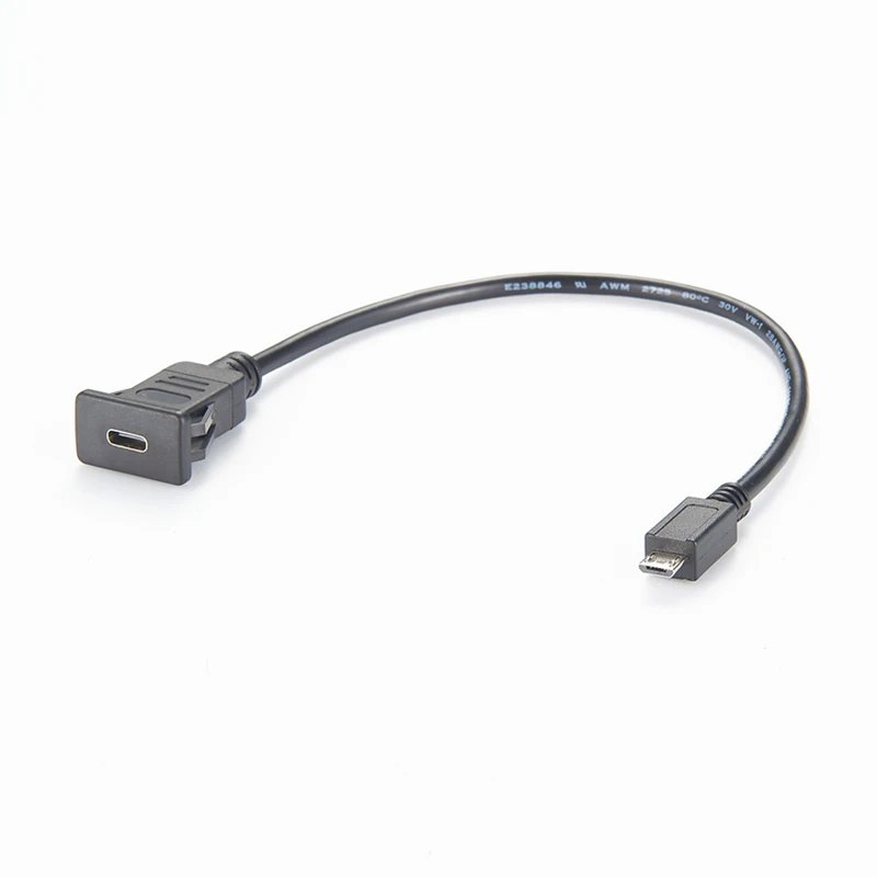 Panel Mount USB Cable USB C to Micro B