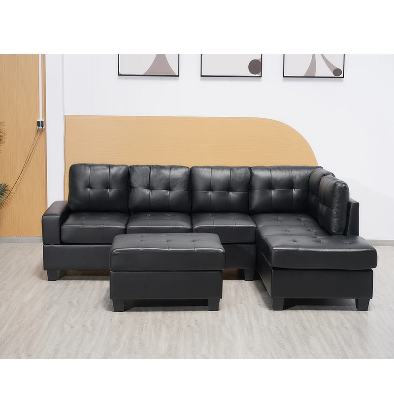 Sectional Fabric L Shape Sofa With Ottoman Nordic Living Room Modern