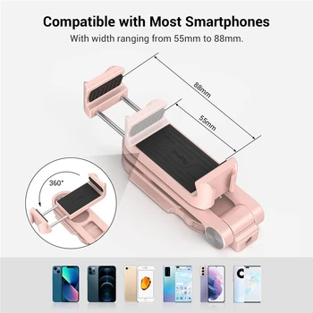 SmallRig Universal foldable Smartphone Holder for live-streaming vlogging interviews smartphone desktop stand detail image