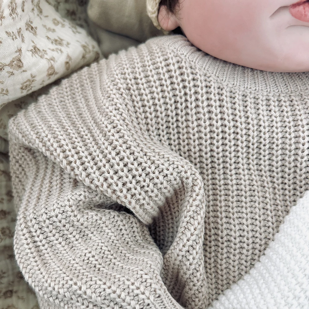 Wholesale Winter Warm Jumper Kids Solid Color Custom Logo Knit Baby