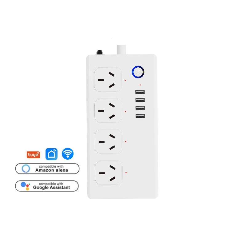 Matter Zigbee WiFi Tuya App Remote Control AU Australian Standard 4 Outlets 4 USB Port Smart Power Strip