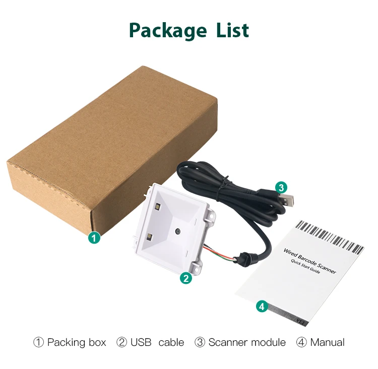 DP7618 CMOS Sensor 2D & 1D Industrial Fixed Barcode Scanner Vending Machine Cabinet QR Payment USB RS232 Port Scanning
