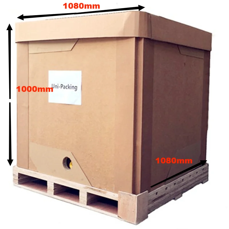 1000L Paper IBC for Bulk Wine Transport Liquid Packaging Boxes IBC Tank  Totes with Liner Bag