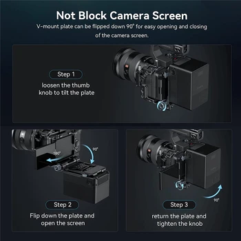 SmallRig V-Mount Battery Plate, V Lock Battery Mounting Plate With Quick Release Plate for Arca-Swiss L-Shape - 4064B detail image