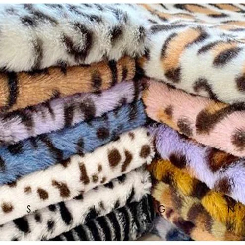 High Quality Soft 100% Polyester zebra Leopard Cows Print  Rabbit Faux Fur Fabric for Scarf Coat