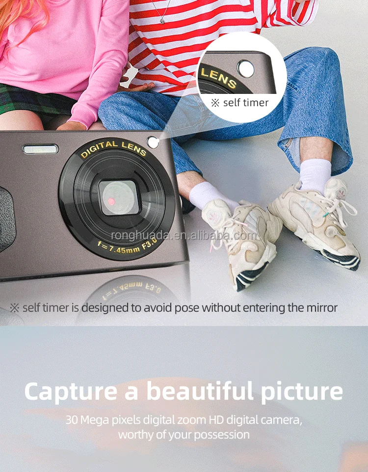 2021 New Coming Digital Pocket Cameras 30MP HD Rechargeable Small Digital Cameras for Photography