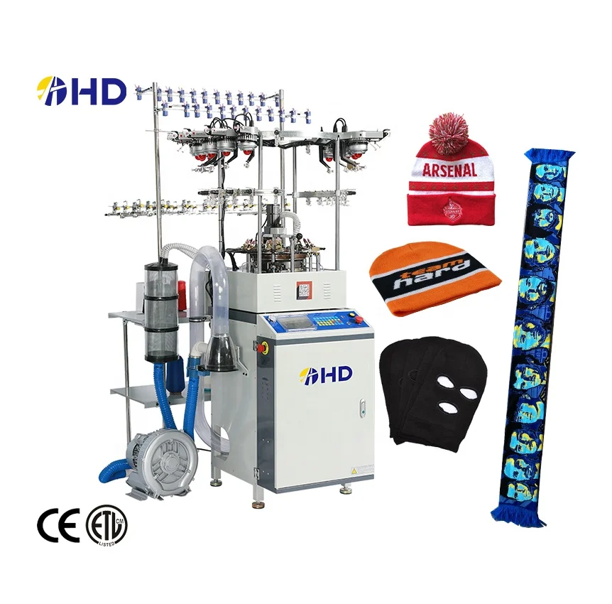 HD Brand High Speed Circular Jacquard Scarf Beanie Cap Hat Knitting Machine in China
