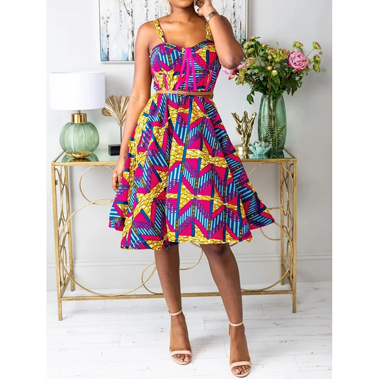 Casual Dress Custom Printed Dresses High Quality Africa Wax Print