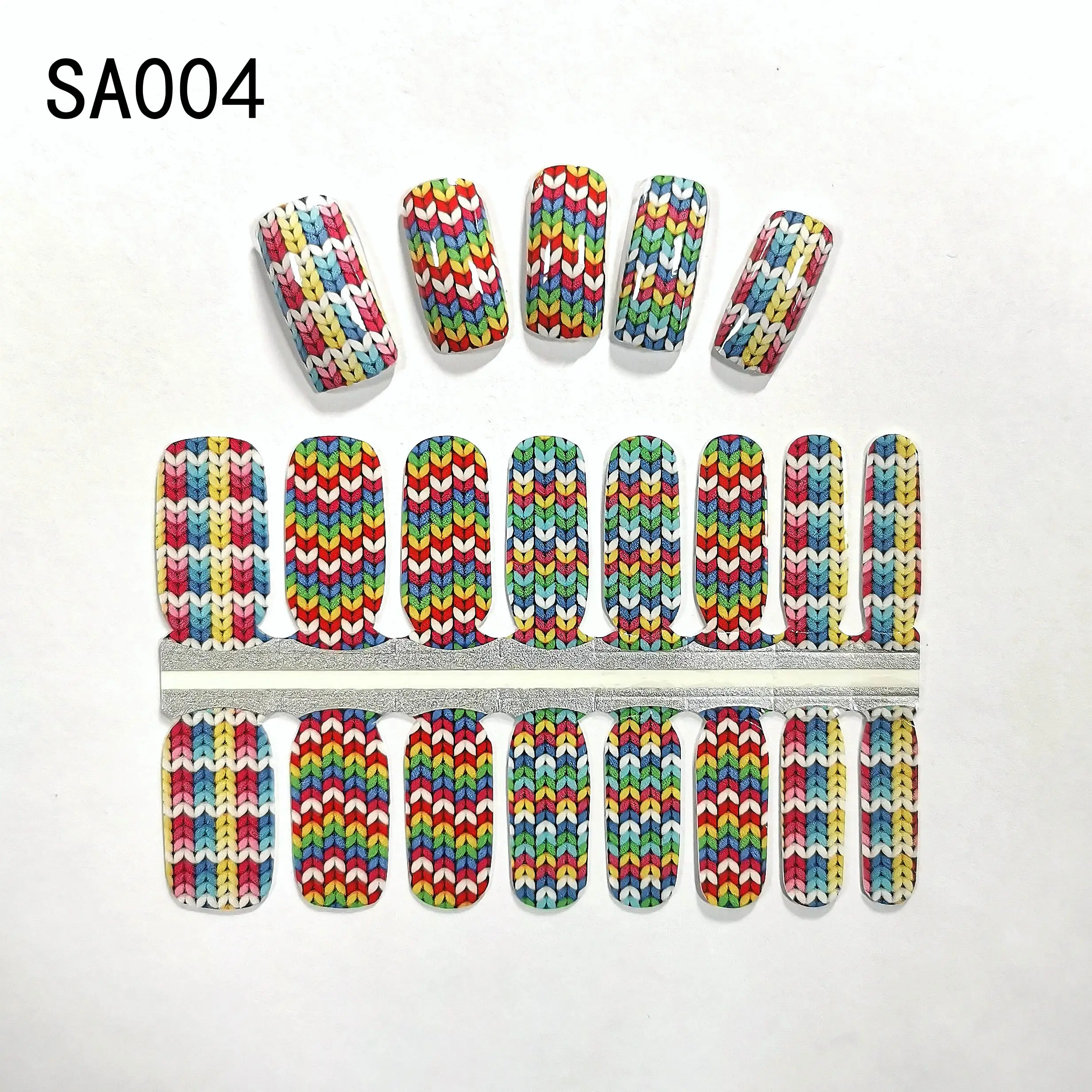 16 шт., самоклеящиеся полоски для ногтей с принтом животных