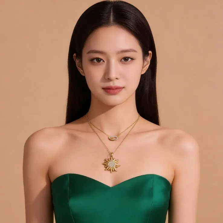 18K Gold Plated Zircon Pendant Necklace