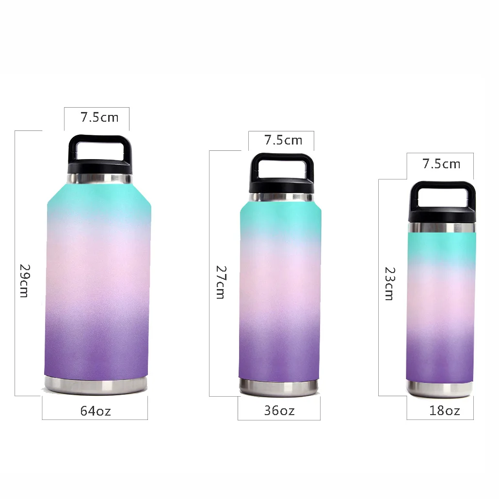 2023 Custom 18oz 36oz 64oz Double Wall Vacuum Insulated Stainless Steel Powder Coated Dishwasher