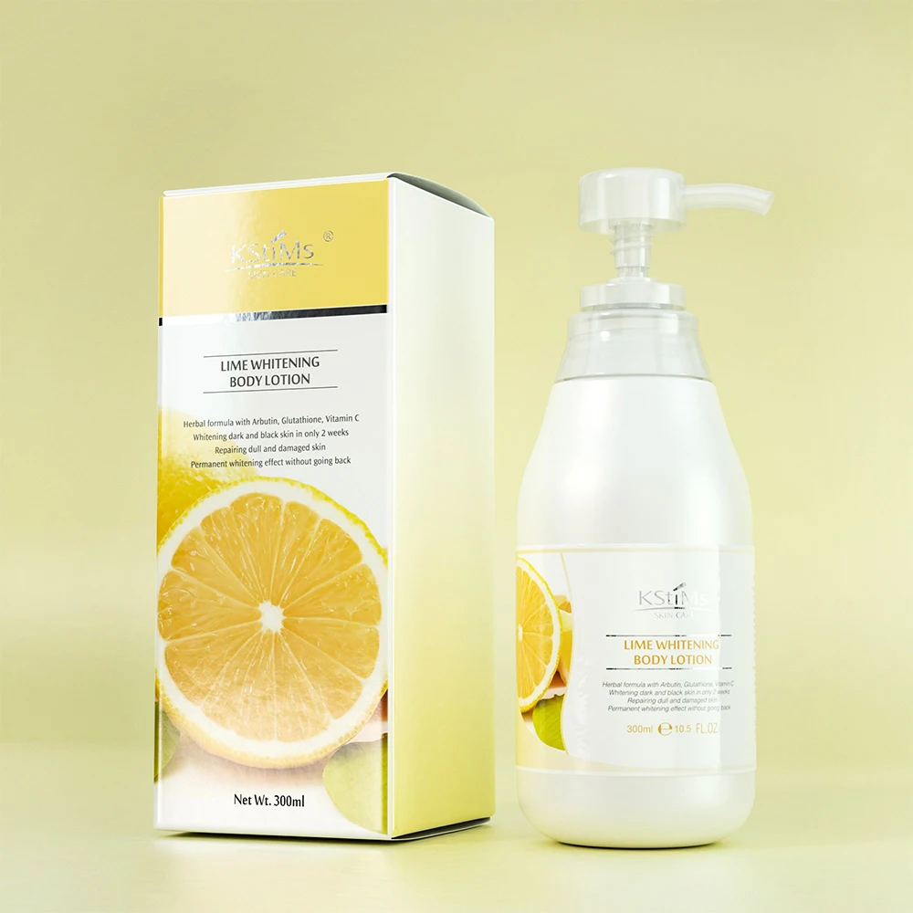 Custom No Name Arabic AHA BHA 3 Days Vitamin C Turmeric Body Whitening  Lotion 300ml Custom Logo Spots Whitening