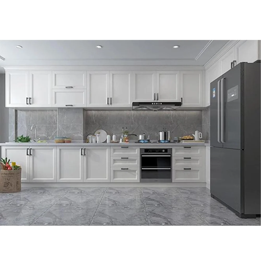 Modern Design L shape Kitchen Cabinets For House White Plating Multi Color Commercial Use Kitchen Cabinets