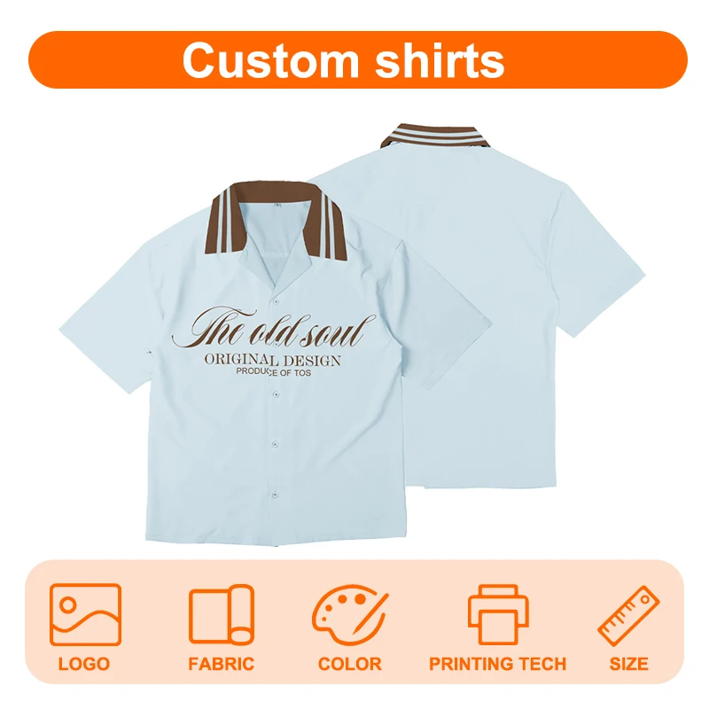 2024 Shirt Customized Summer Solid Color Elastic T-Shirt Men's Letter Printed Loose Top Casual Flip Collar Short Sleeve Shirt