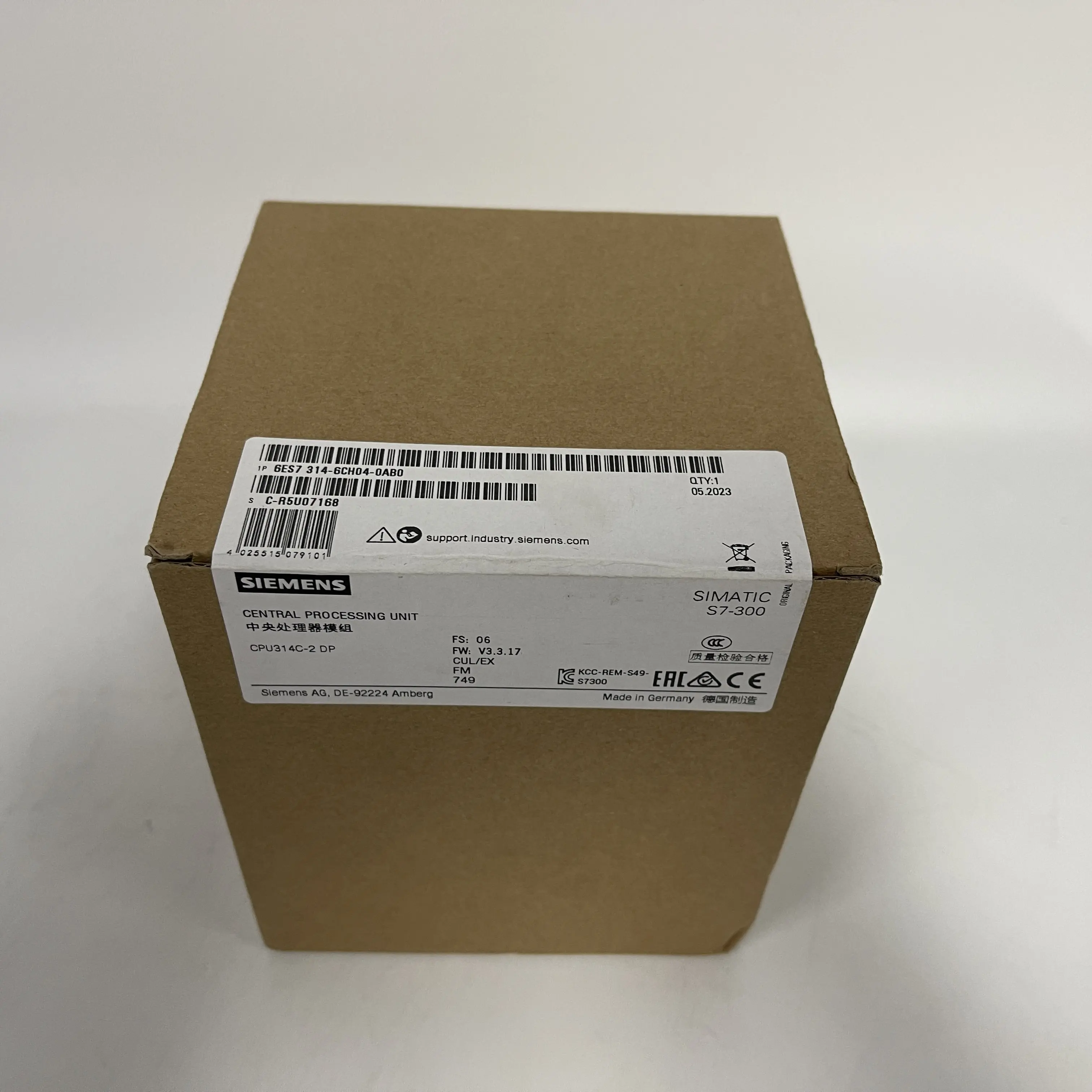 Siemens SIMATIC S7-300 CPU Module 6ES7314-6CH04-0AB0 Siemens SIMATIC S7-300 CPU Module 6ES7314-6CH04-0AB0