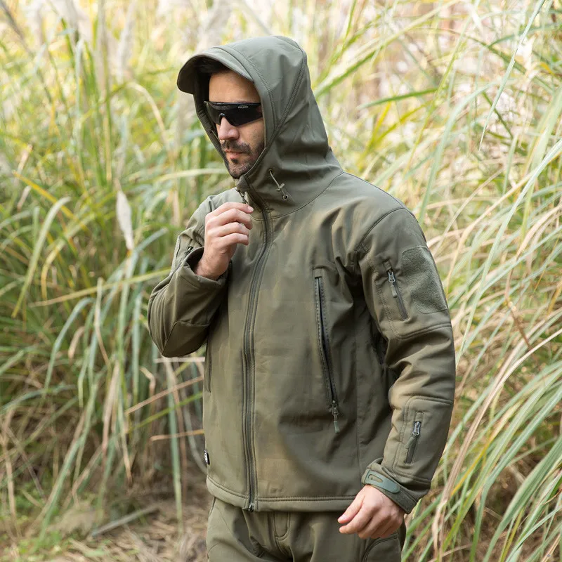 Waterproof Hiking Suit Outdoor Windbreaker Men's Tactical Jackets Hoody ...