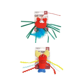 Manufacturer wholesale shrimp crab plush cat product cat scratching  toys
