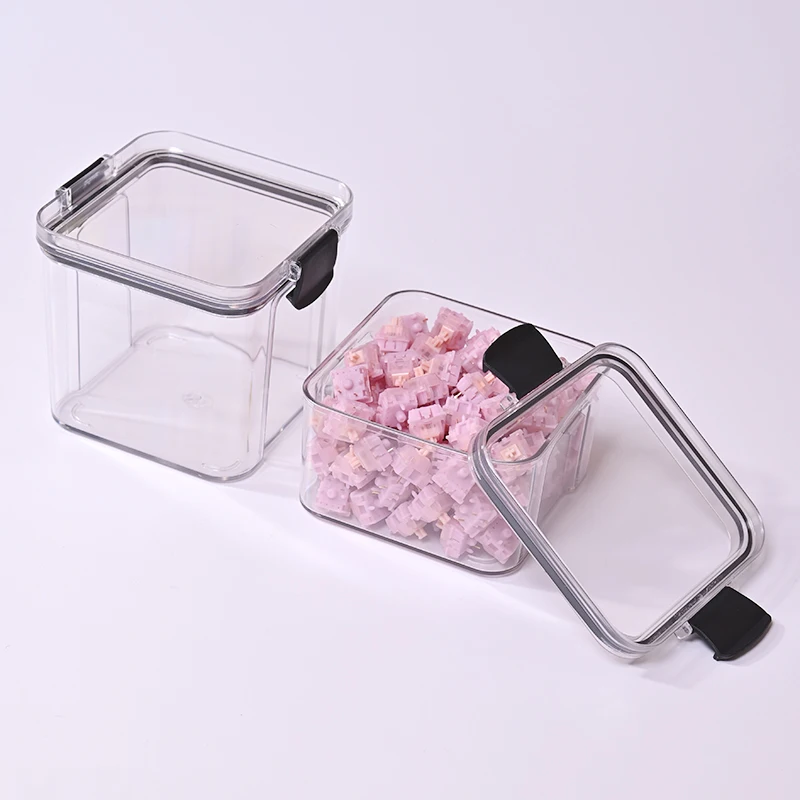 Mechanical Keyboard Switches Storage Jar Keycaps Plastic Sealed Tank