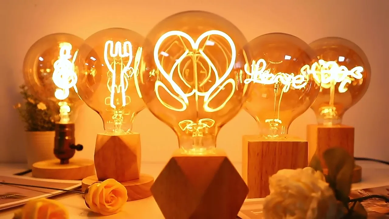 St64 Single Curved Led Filament Bulb Retro Decorative Led Light Bulb